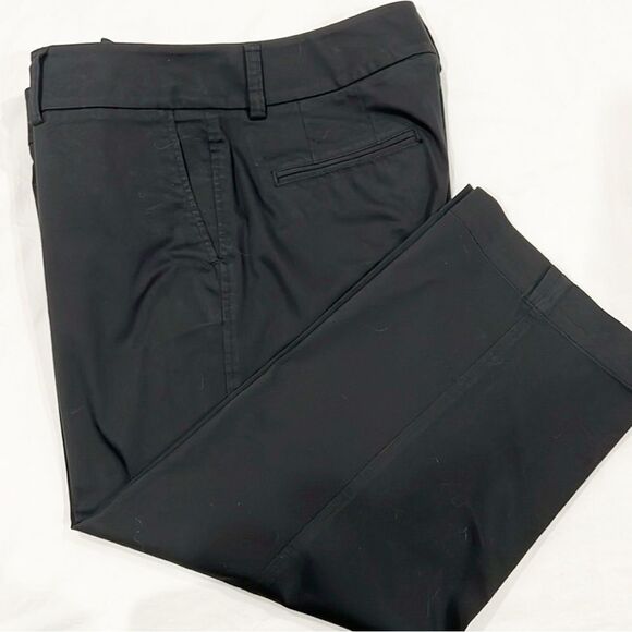 Eddie Bauer Capri Pants Mercer Fit Cropped Relaxed Zip Front Black Cotton 10 - Picture 6 of 12